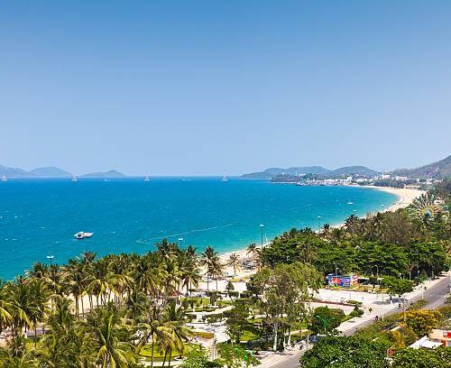 Aerial View Over Nha Trang City, Popular Tourist Destination In Vietnam.